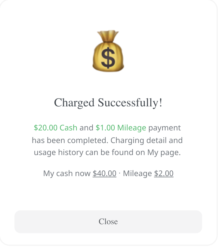 The cash will be charged once you click “Pay now”